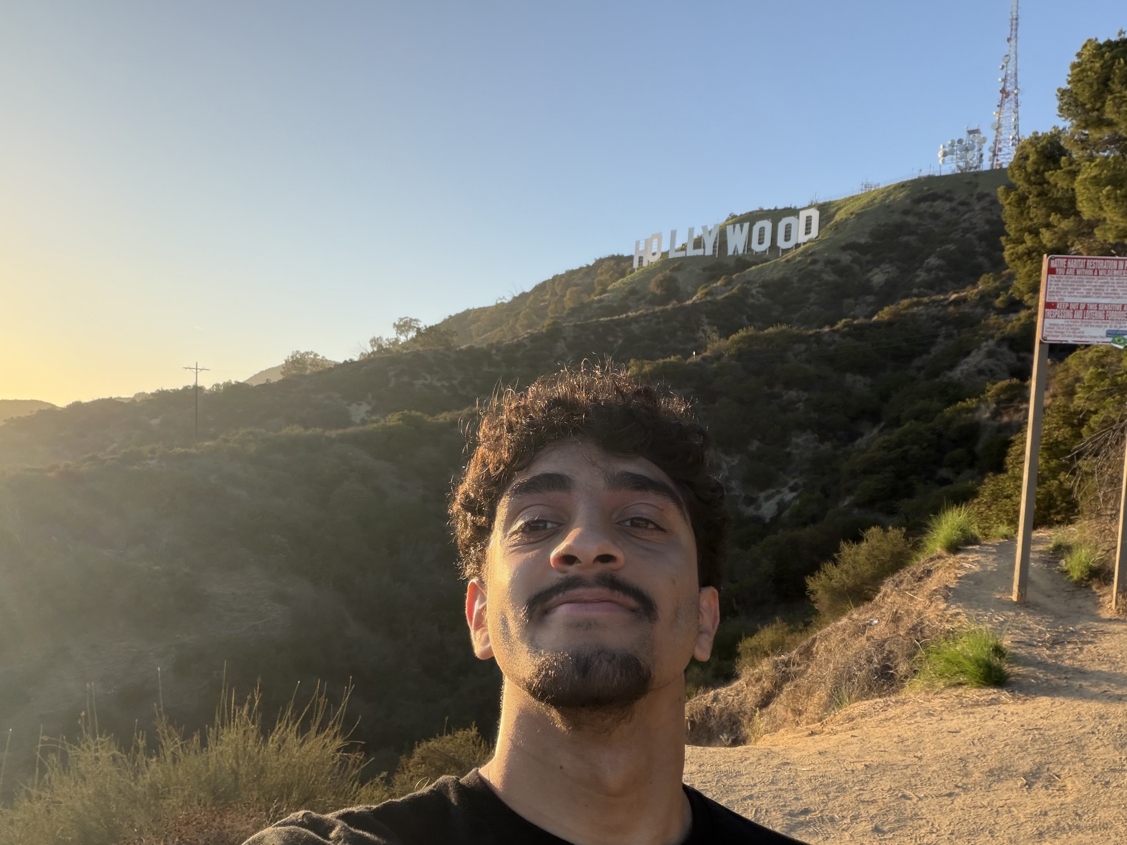 Asad Warind hiking near the Hollywood sign