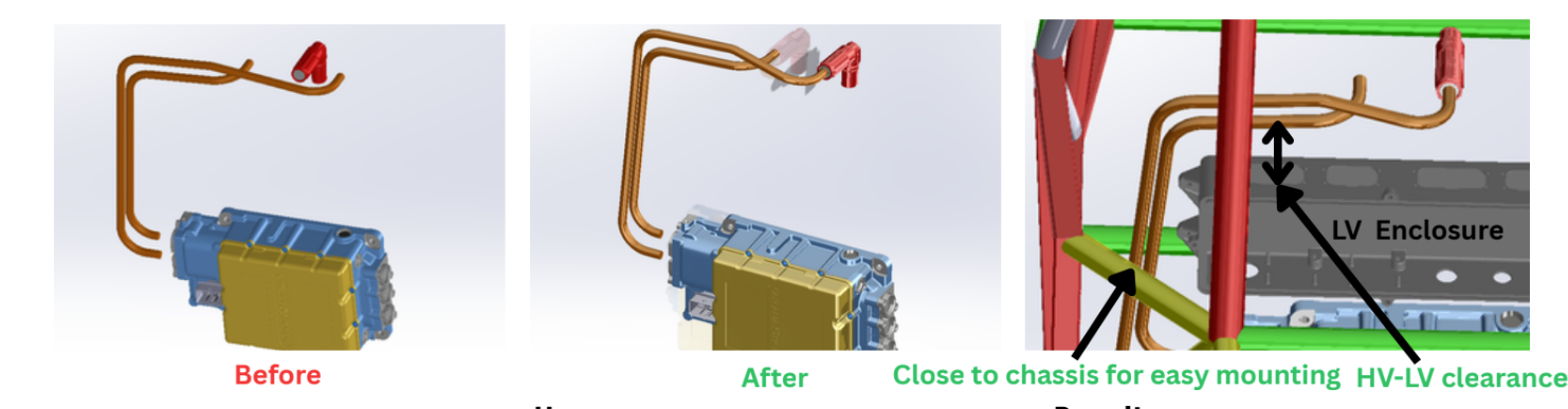 Original high-voltage DC cable route before redesign